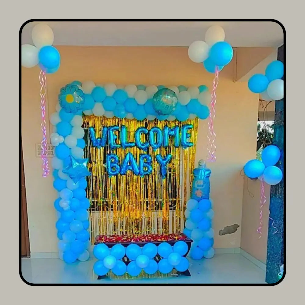 Dreamy Beginnings: Premium "Welcome Baby" Celebration Decor