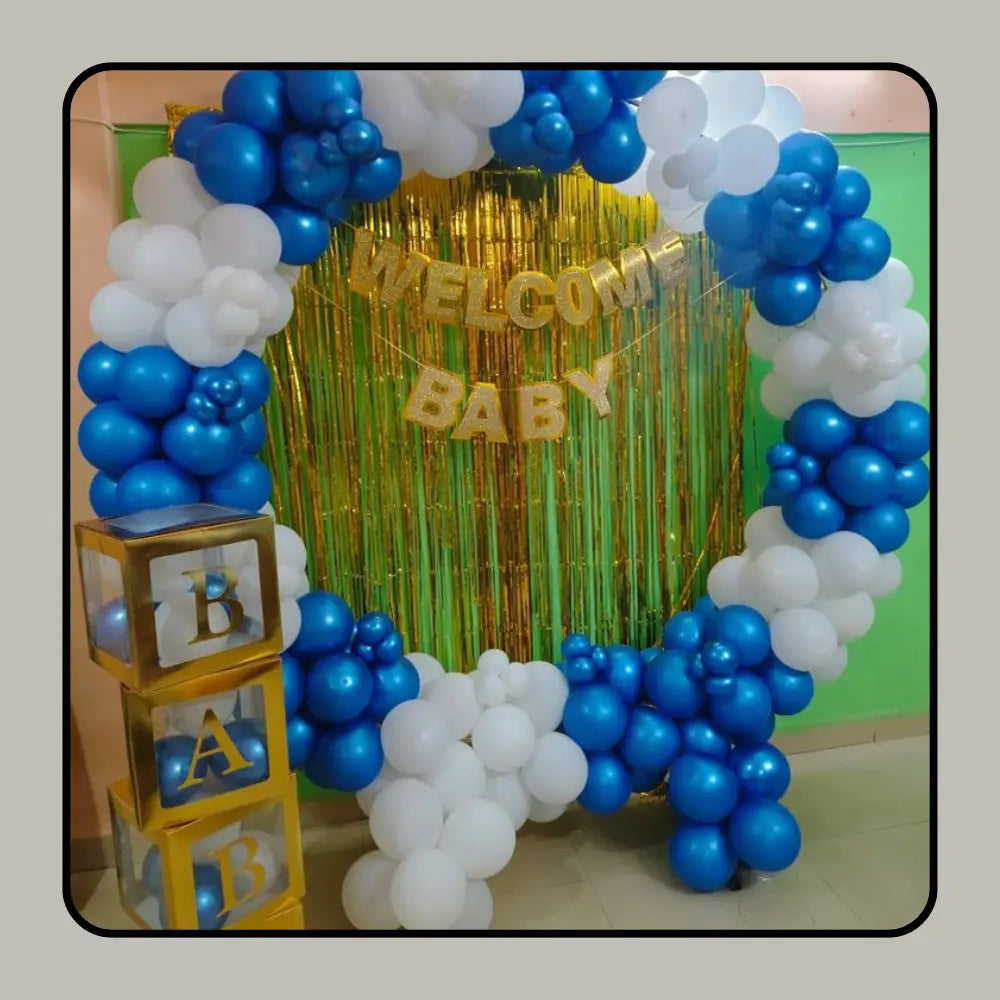 Premium "Welcome Baby Boy" Home Arrival Decoration Kit | Deluxe Nursery & Celebration Suite