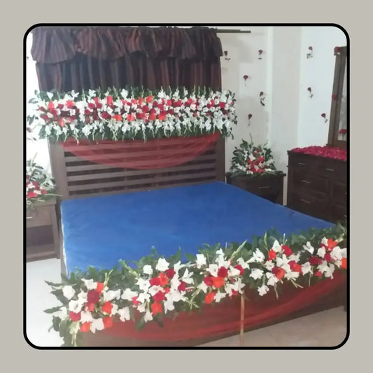 Luxury Bridal Room Decoration | Elegant Floral Wedding Setup