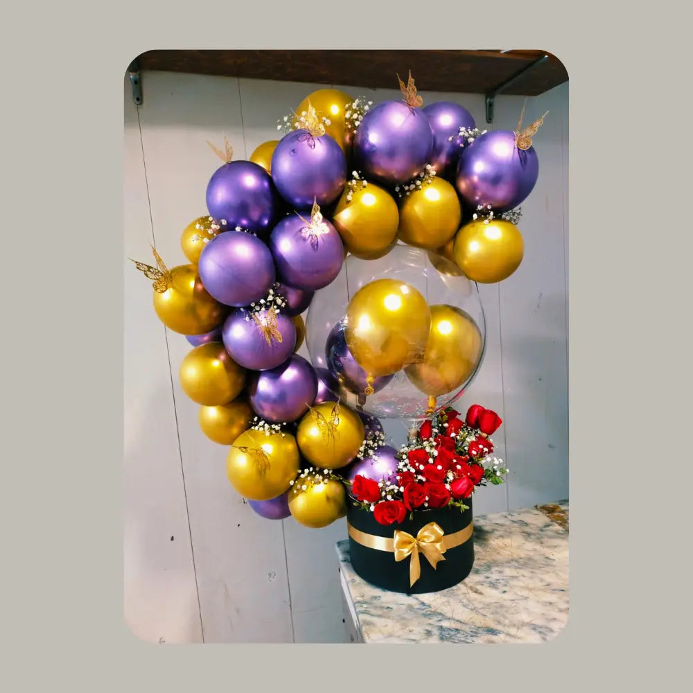 Royal Gold & Purple Butterfly Bloom Box