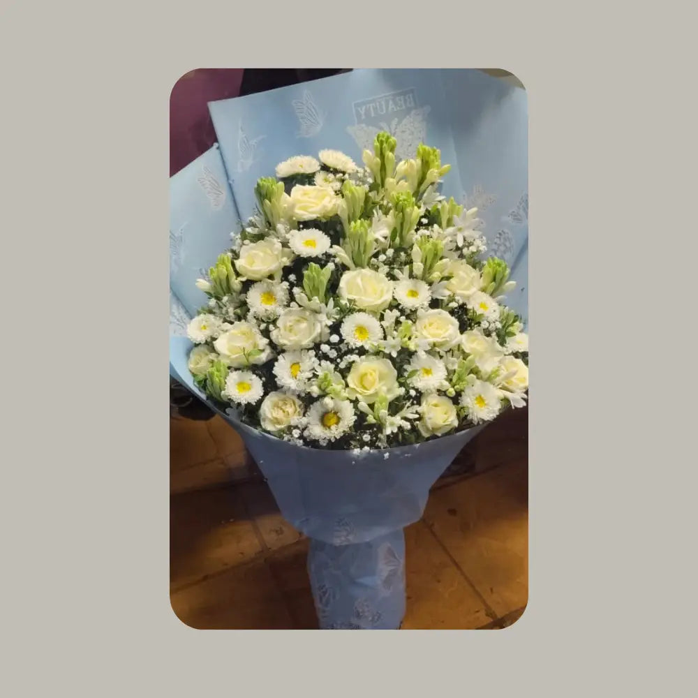 Cerulean Dream White Floral Bouquet