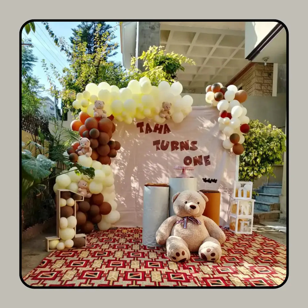 Earth Tone Teddy Bear 1st Birthday