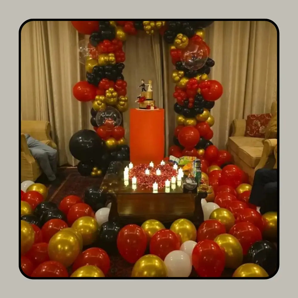 Elegant Red, Gold, and Black Birthday Decor Inspiration