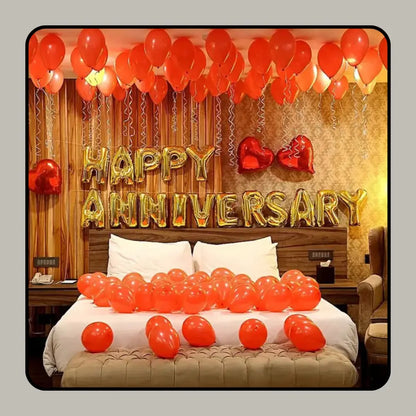 Golden Glow Luxury Anniversary Bedroom Decor Set