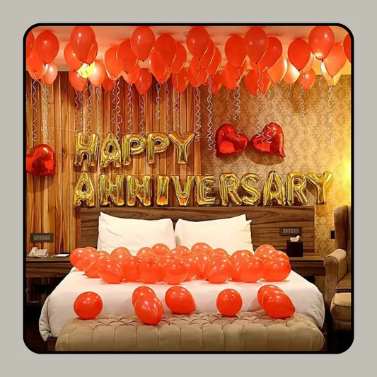 Golden Glow Luxury Anniversary Bedroom Decor Set