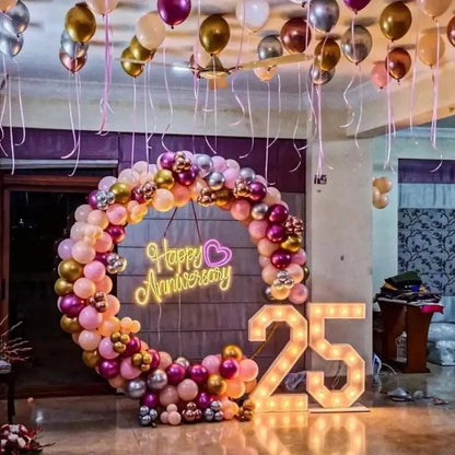 Silver Jubilee Glow: Premium 25th Anniversary Milestone Backdrop