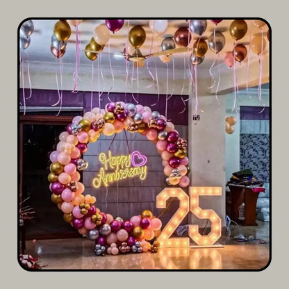 Silver Jubilee Glow: Premium 25th Anniversary Milestone Backdrop