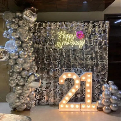 Golden Shimmer & Pearl Milestone Backdrop