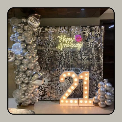Golden Shimmer & Pearl Milestone Backdrop