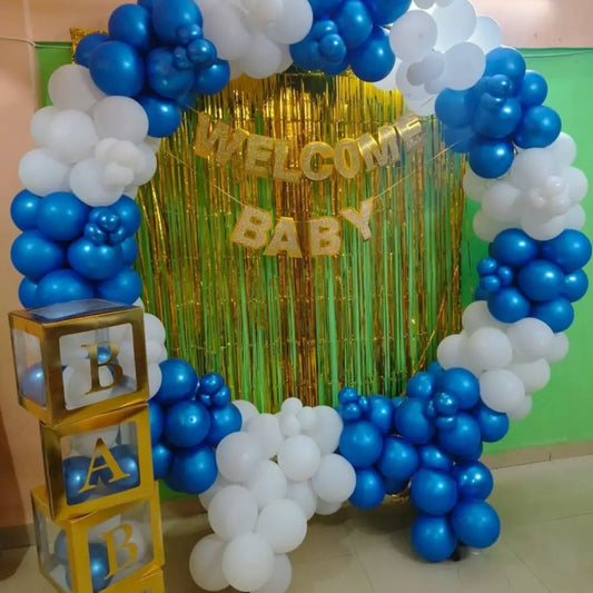 Premium "Welcome Baby Boy" Home Arrival Decoration Kit | Deluxe Nursery & Celebration Suite
