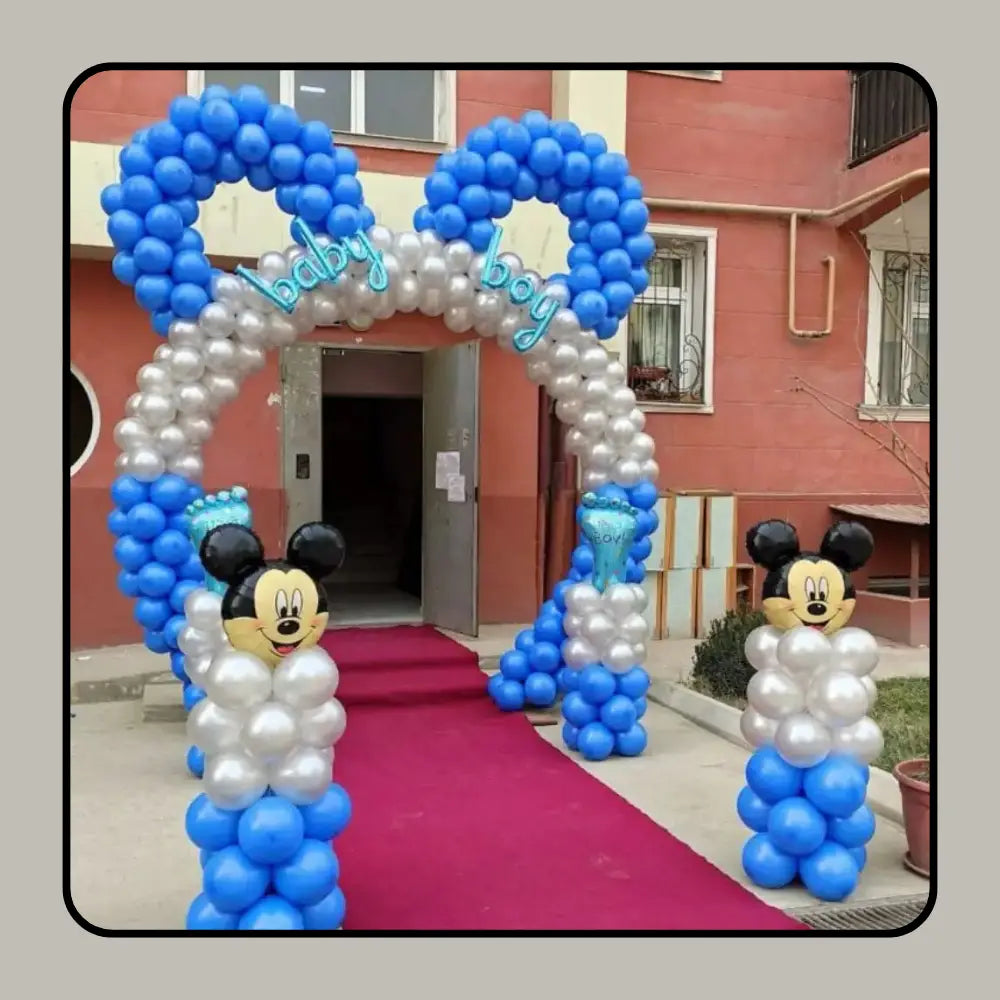 Luxury Event Entrance & Baby Welcome Decor | Professional Balloon Arches and Interior Celebration Suites