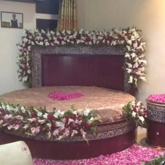 Shahi Bridal Sanctuary | Majestic Floral Artistry & Romantic Suite Decor