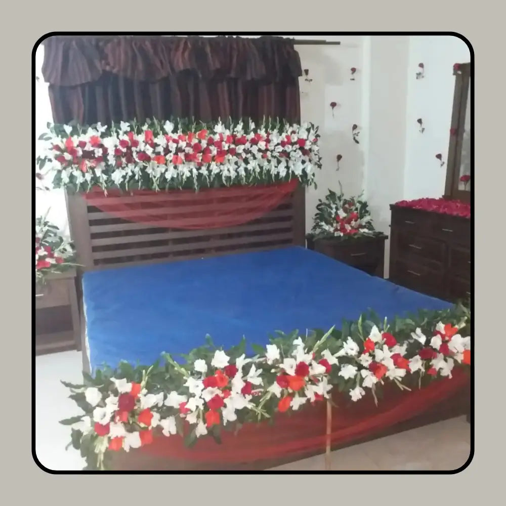 Luxury Bridal Room Decoration | Elegant Floral Wedding Setup