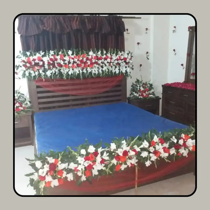 Luxury Bridal Room Decoration | Elegant Floral Wedding Setup