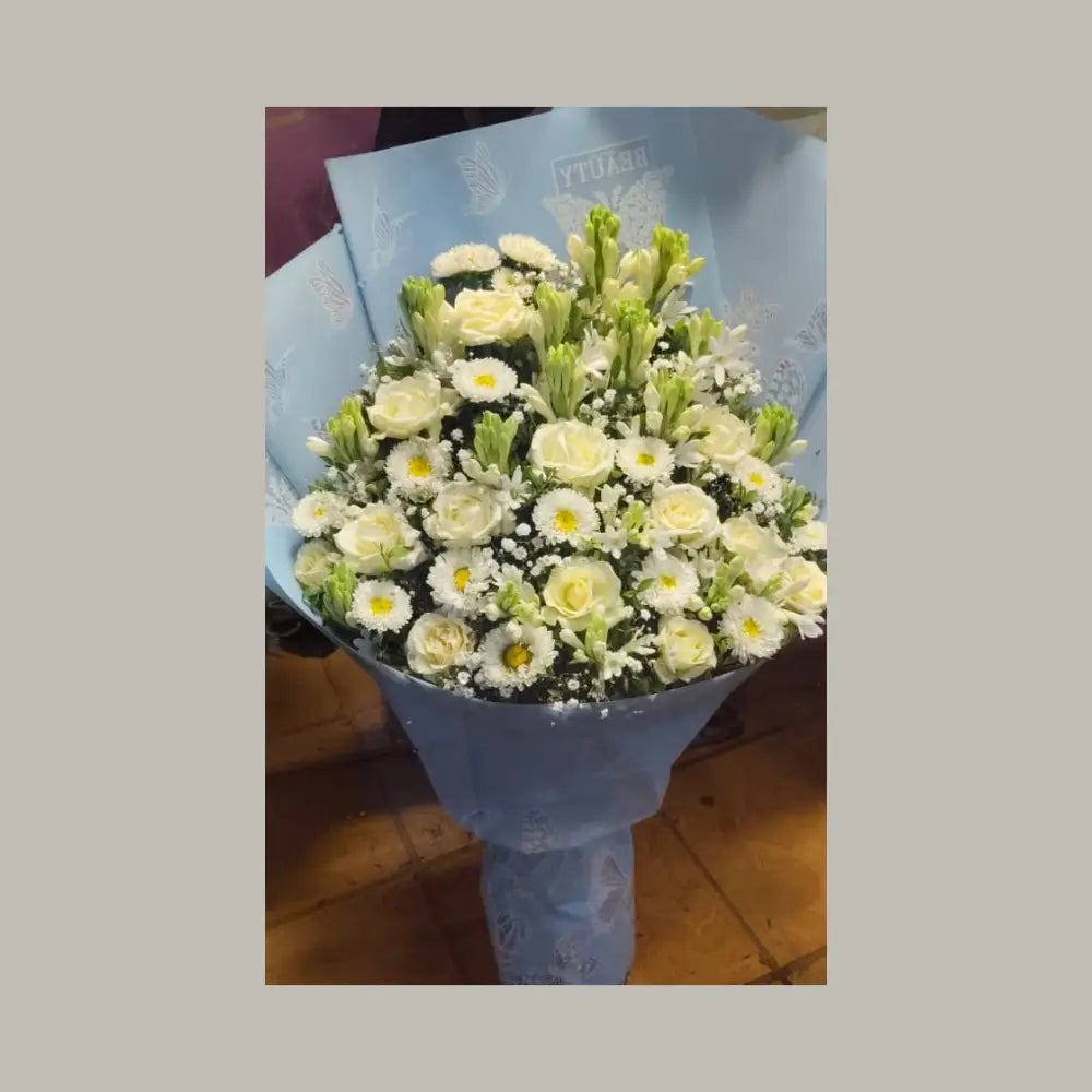Cerulean Dream White Floral Bouquet