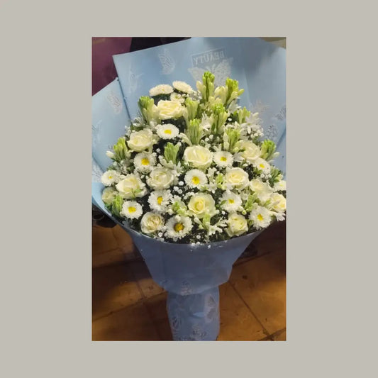 Cerulean Dream White Floral Bouquet