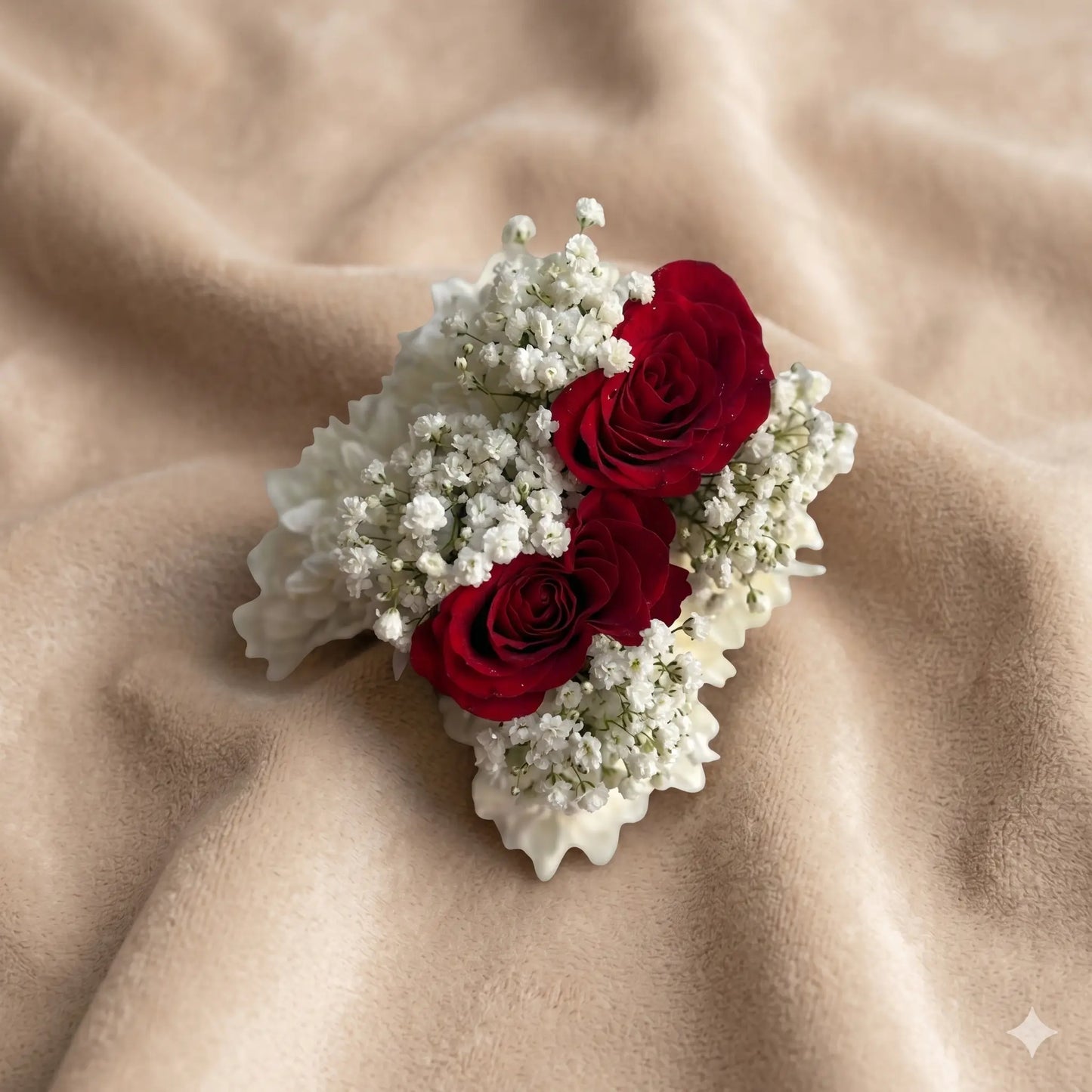 Elegant Crimson Rose Bridal Corsage