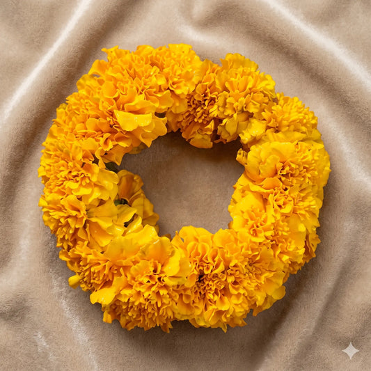 Traditional Yellow Genda Phool Hair Accessory