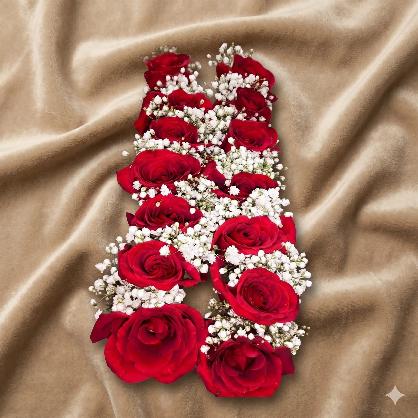 Romantic Red Rose & Baby's Breath Floral Gajra Set