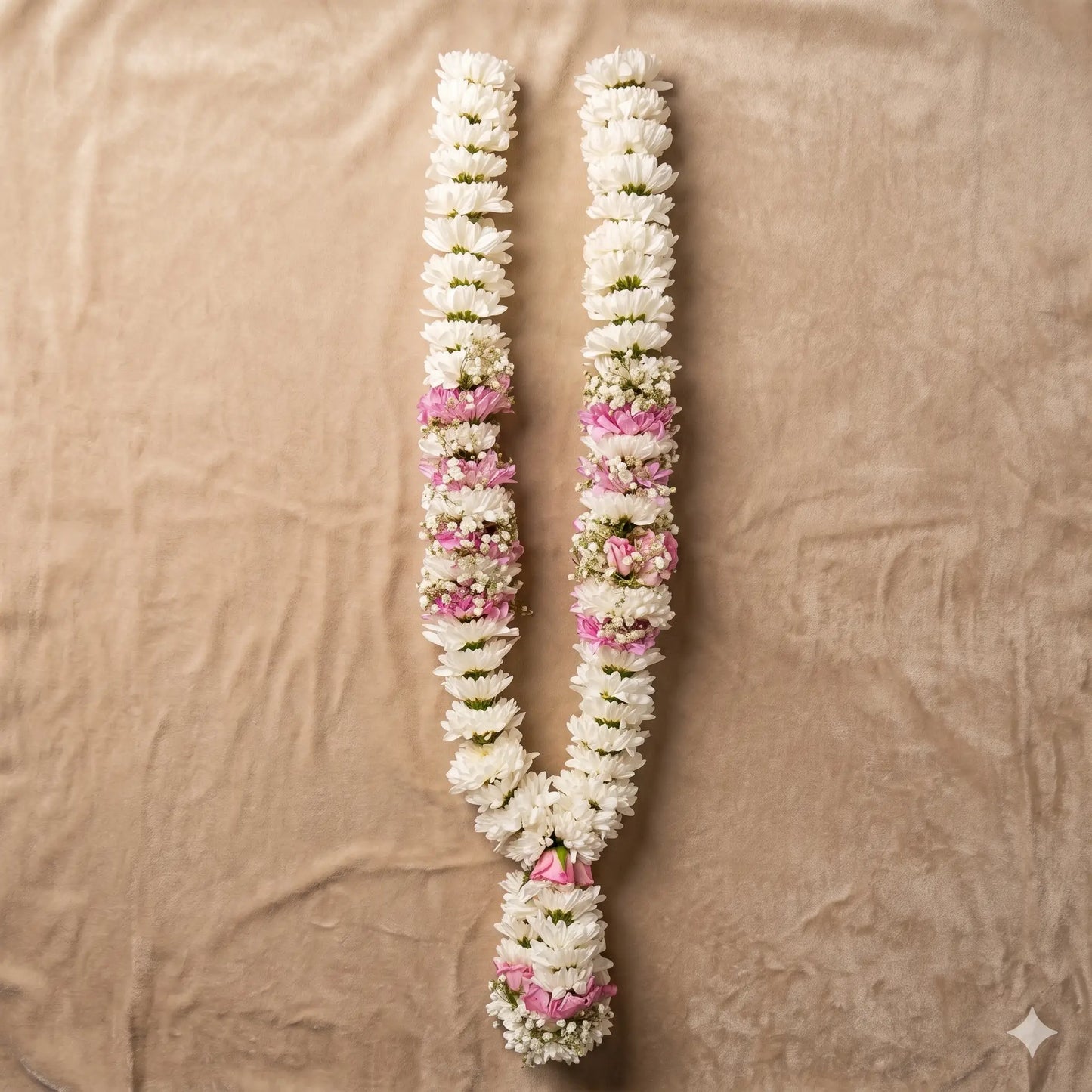 Elegant White & Blush Pink Chrysanthemum Wedding Garland