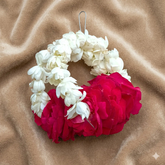 Elegant Jasmine & Rose Wedding Gajra for Brides