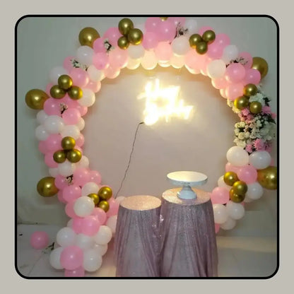 Rose Blossom Hoop & Neon Glow Birthday Setup