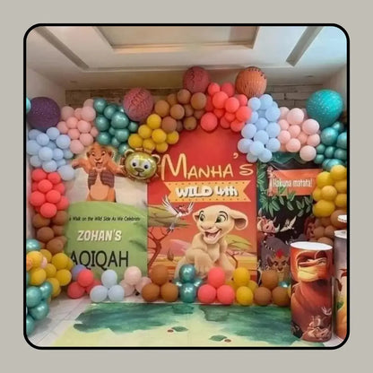 Wild Safari Adventure Dual Birthday Celebration Setup