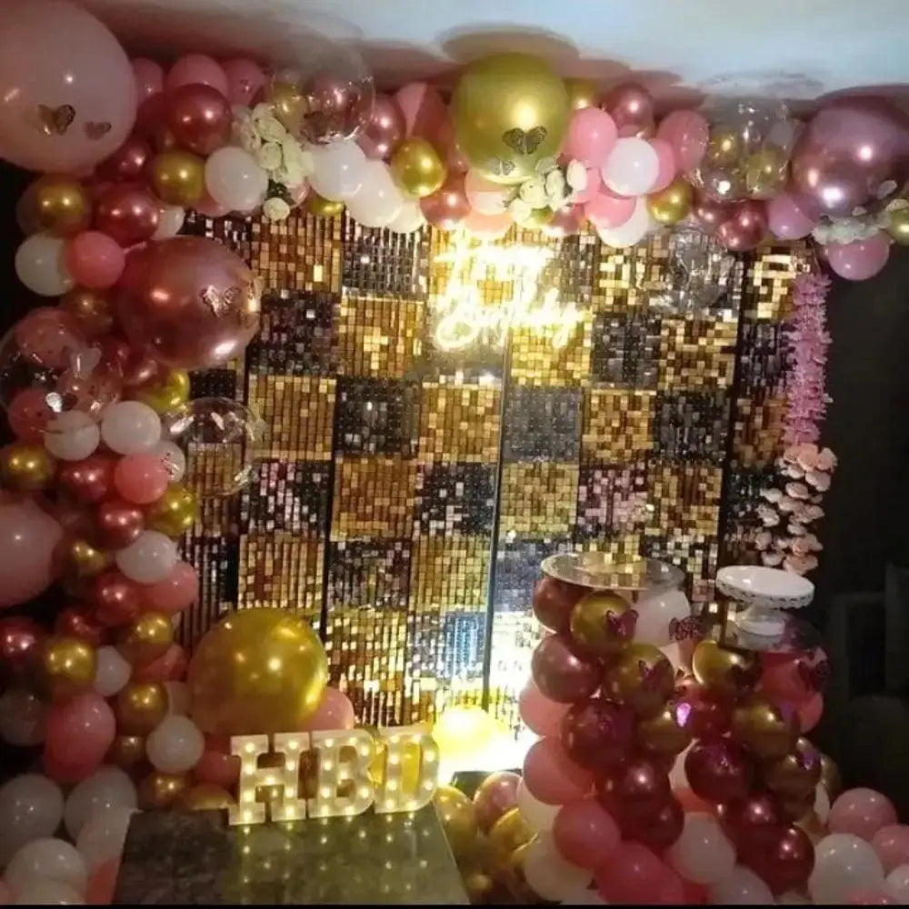 Golden Rose Shimmer & Neon Gala Setup