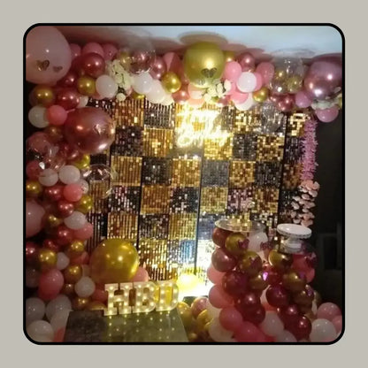 Golden Rose Shimmer & Neon Gala Setup