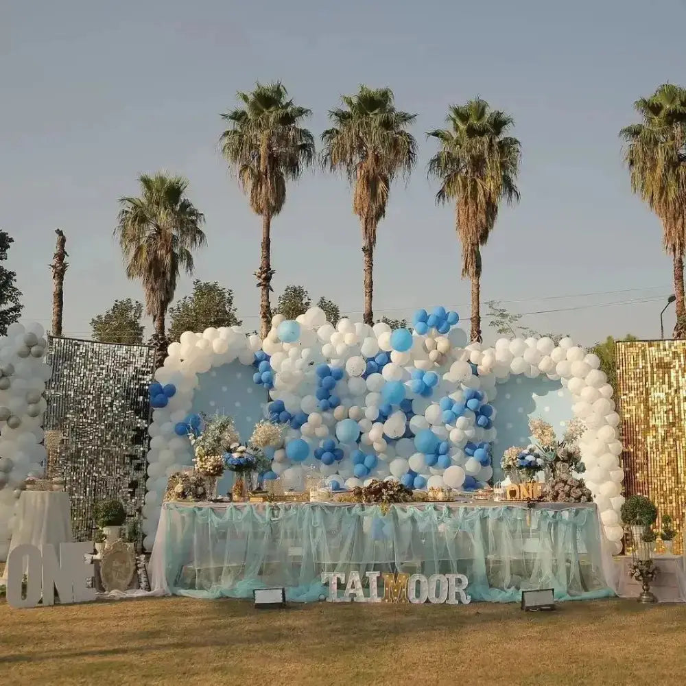 Cloud-Nine Sky Blue & Silver Outdoor Birthday Gala