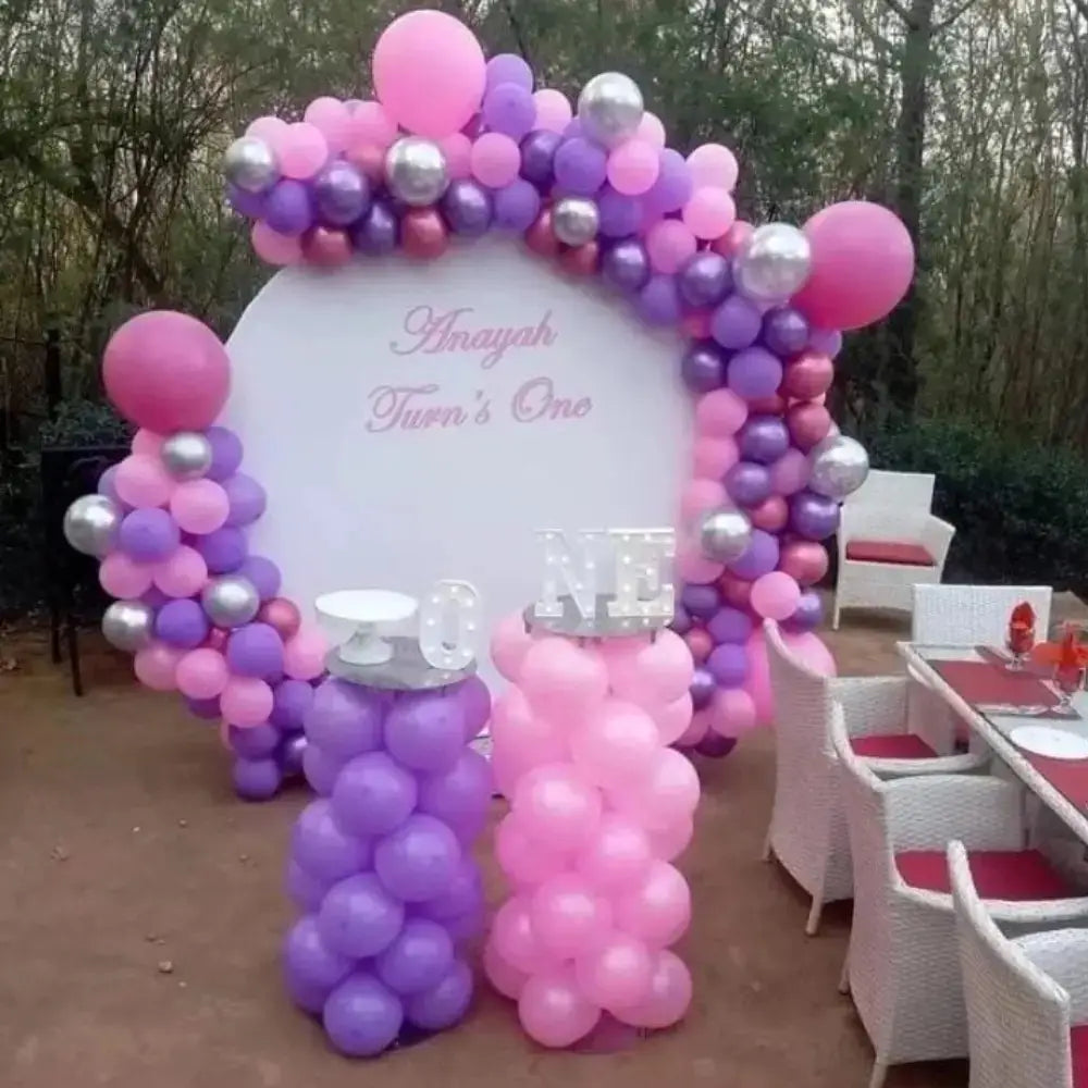 Whimsical Pastel Purple & Pink Circle Backdrop for Elegant Birthday Celebrations