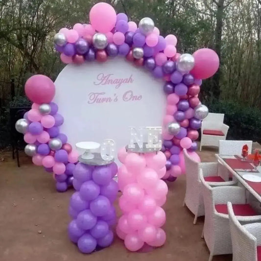 Whimsical Pastel Purple & Pink Circle Backdrop for Elegant Birthday Celebrations