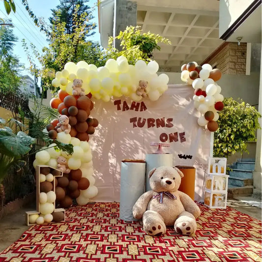 Earth Tone Teddy Bear 1st Birthday