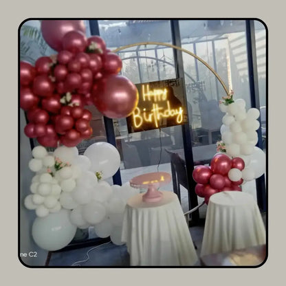 Romantic Rose Chrome & Gold Circle Arch