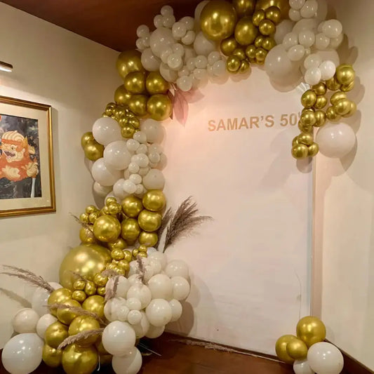 Pink & Gold Floral Circle Arch for Elegant Birthday Celebrations