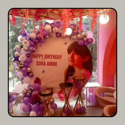 Glamorous Shimmer Wall Backdrop – Luxe Pink & Silver Balloon Arch for Birthdays