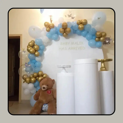 Elegant Blue & Silver Birthday Gala