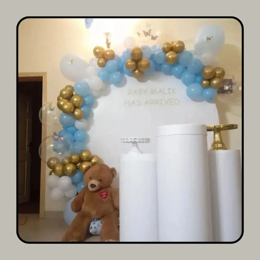 Elegant Blue & Silver Birthday Gala