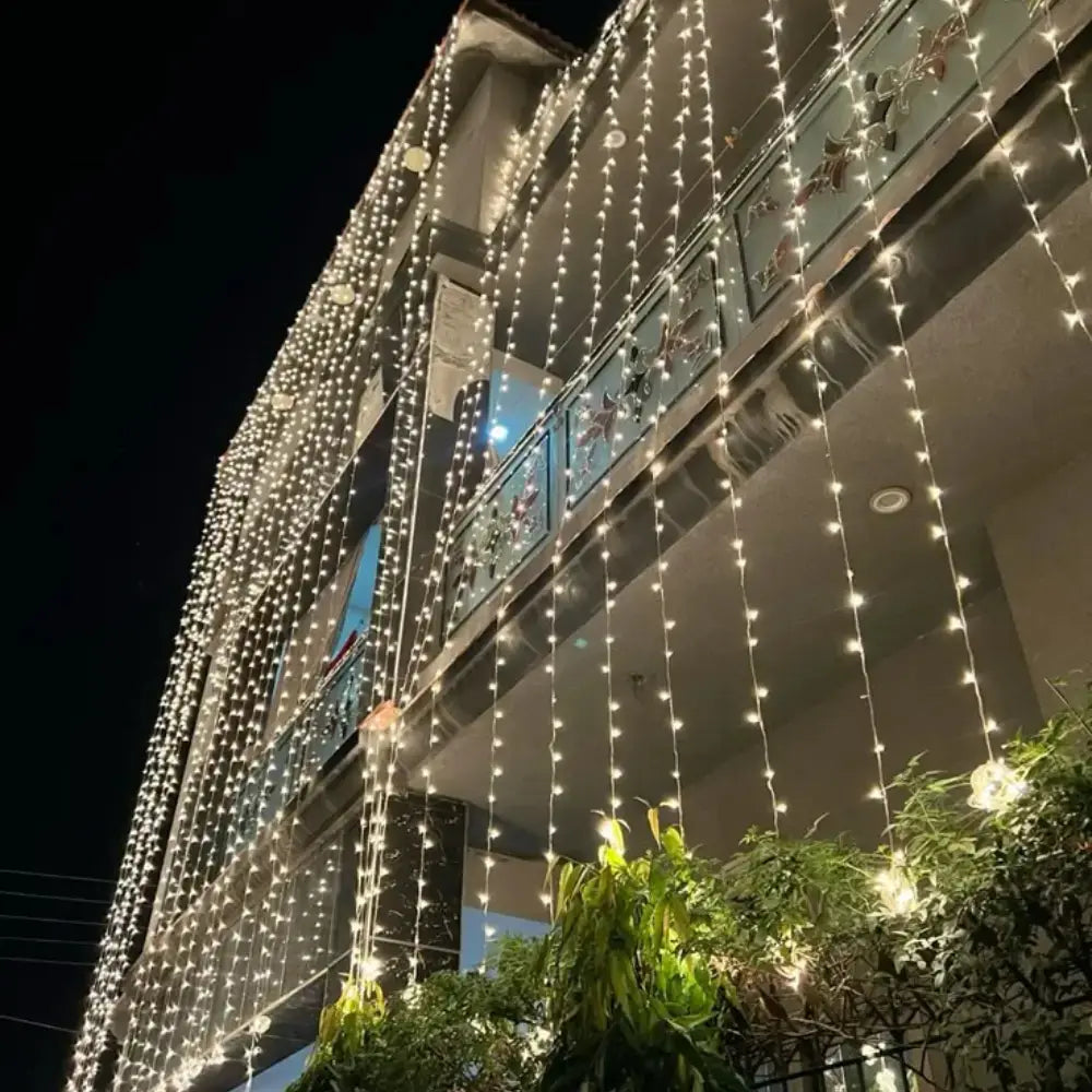 Traditional Shadi Mubarak Outdoor Home Lighting Decor with LED Curtains