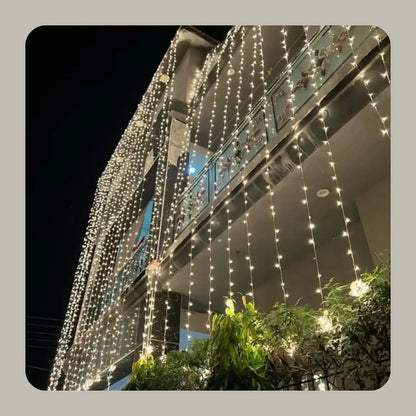 Traditional Shadi Mubarak Outdoor Home Lighting Decor with LED Curtains