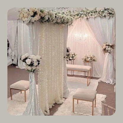 Elegant Pink and White Outdoor Nikah Backdrop