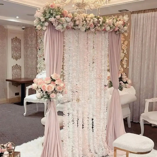 Soft Blush and Ivory Nikah Floral Partition