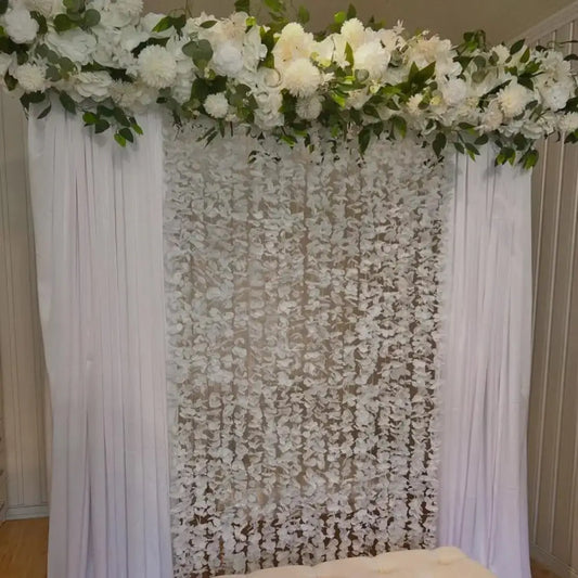 All White Dreamy Nikah Floral Backdrop Decor