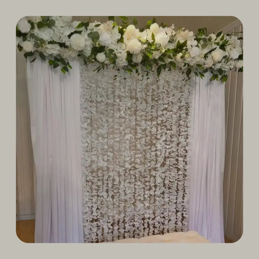 All White Dreamy Nikah Floral Backdrop Decor